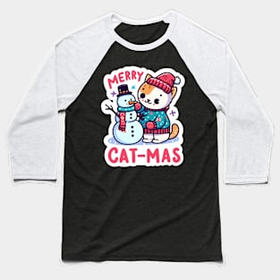 Merry Cat-Mas Baseball T-Shirt